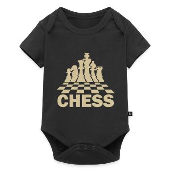 jouer au joueur d'échecs - Body à manches courtes Premium Bébé - noir - Devant