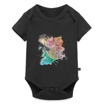 corne - Body à manches courtes Premium Bébé - noir - Devant