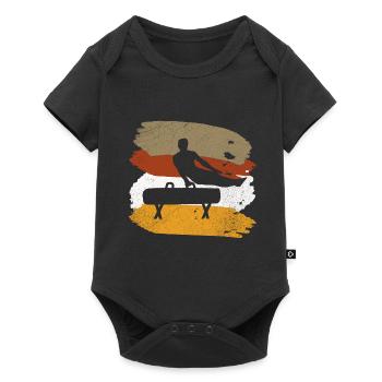turnen geschenk seitpferd pauschpferd - Baby Premium Kurzarmbody - Schwarz - Vorne