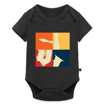Saxophon - Baby Premium Kurzarmbody - Schwarz - Vorne