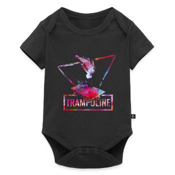 trampolin turnen springen trampolining - Baby Premium Kurzarmbody - Schwarz - Vorne