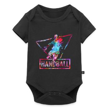 handball handballer geschenk - Baby Premium Kurzarmbody - Schwarz - Vorne