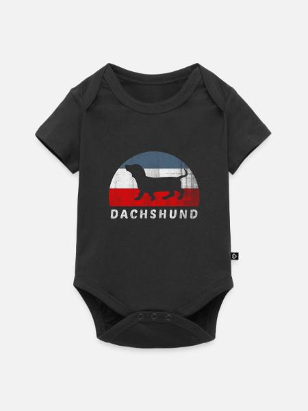 Dackel - Baby Premium Kurzarmbody - Schwarz
