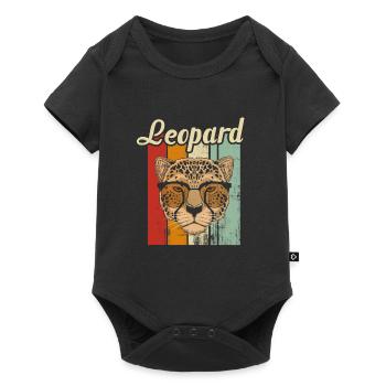 léopard - Body à manches courtes Premium Bébé - noir - Devant