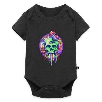 Magic Mushroom - Baby Premium Kurzarmbody - Schwarz - Vorne
