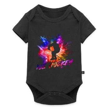 Eishockey - Baby Premium Kurzarmbody - Schwarz - Vorne