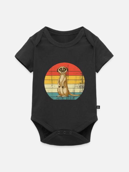 Erdmännchen - Baby Premium Kurzarmbody - Schwarz