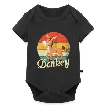 Esel - Baby Premium Kurzarmbody - Schwarz - Vorne