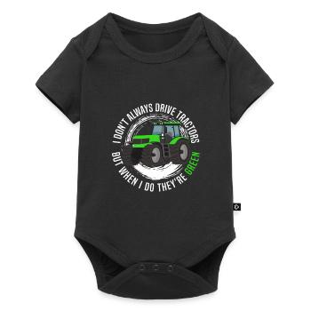 Grüner Traktor - Baby Premium Kurzarmbody - Schwarz - Vorne