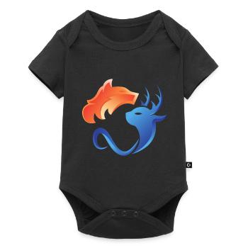Fire and water, opposites, fox, deer - Baby Premium short-sleeve bodysuit - black - Front