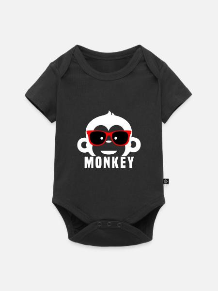 Affe - Baby Premium Kurzarmbody - Schwarz