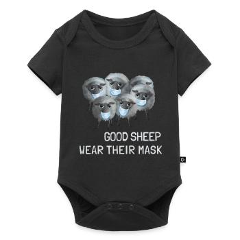 Sweet sheep - Good sheep wear their mask - Baby Premium short-sleeve bodysuit - black - Front