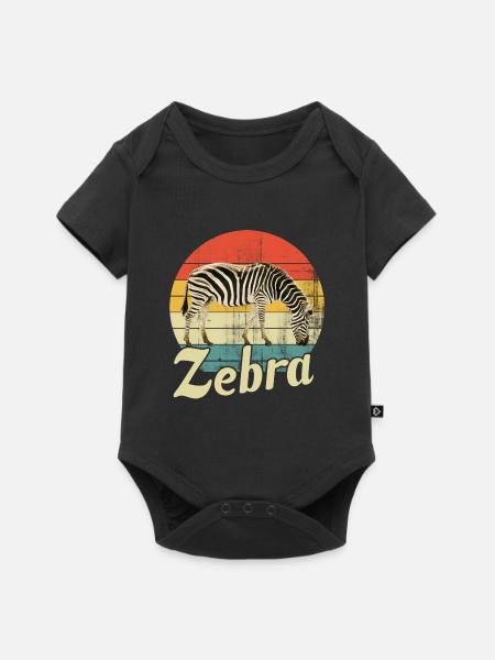 Zebra - Baby Premium Kurzarmbody - Schwarz