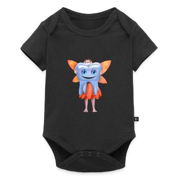 Hardworking tooth fairy with smiling healthy tooth - Baby Premium short-sleeve bodysuit - black - Front