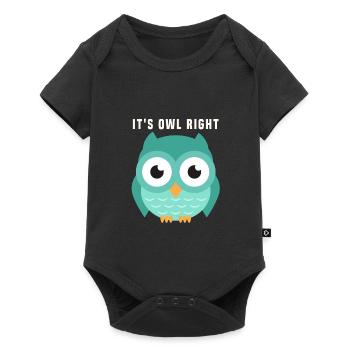 Eule - Baby Premium Kurzarmbody - Schwarz - Vorne