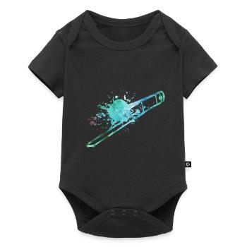 Posaunist Posaune - Baby Premium Kurzarmbody - Schwarz - Vorne