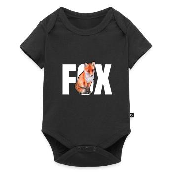 fox - Baby Premium Kurzarmbody - Schwarz - Vorne