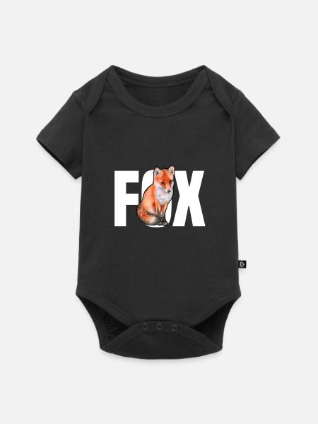 fox - Baby Premium Kurzarmbody - Schwarz