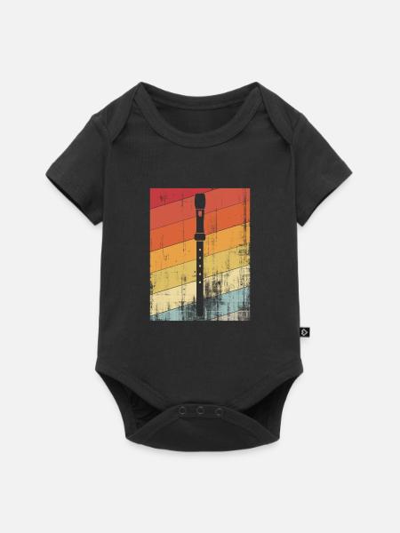 Flöte - Baby Premium Kurzarmbody - Schwarz