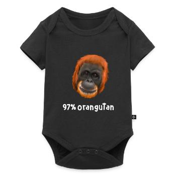Monkey Ape Orangutan - 97 percent orangutan - Baby Premium short-sleeve bodysuit - black - Front