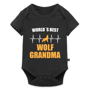 Loup Grand-mère Battement de cœur - Body à manches courtes Premium Bébé - noir - Devant