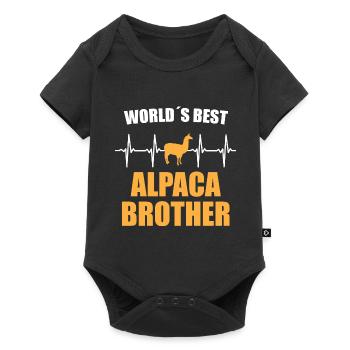 Alpaga frère Battement de coeur - Body à manches courtes Premium Bébé - noir - Devant