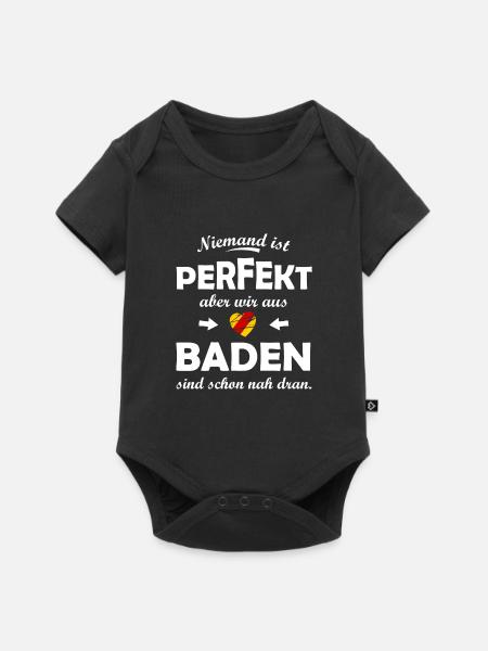 Perfekt aus Baden - Baby Premium Kurzarmbody - Schwarz
