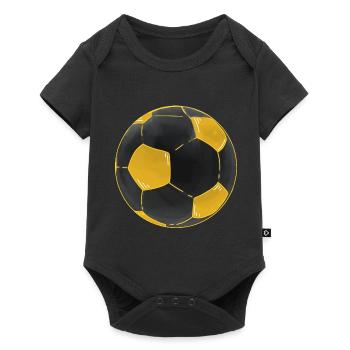Football Black Gold Ball Sticker Footballer - Baby Premium short-sleeve bodysuit - black - Front