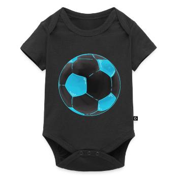 Football Noir Bleu Cool Autocollant de football - Body à manches courtes Premium Bébé - noir - Devant