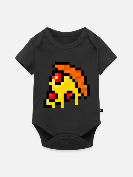 Pixel Pizza - Baby Premium Kurzarmbody - Schwarz