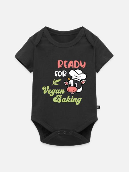 Ready for Vegan Baking - Baby Premium Kurzarmbody - Schwarz