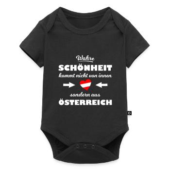 Schönheit aus Österreich - Baby Premium Kurzarmbody - Schwarz - Vorne