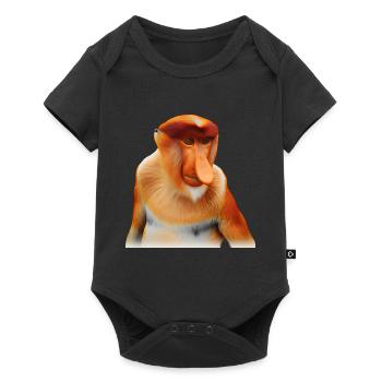 Le singe proboscis exotique - Body à manches courtes Premium Bébé - noir - Devant