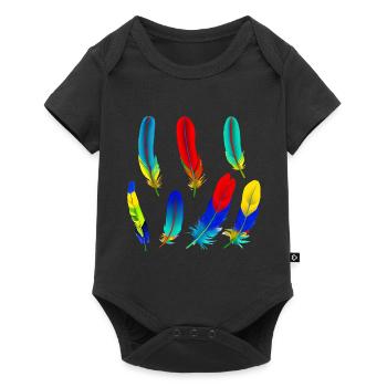 Plumes de perroquet - Body à manches courtes Premium Bébé - noir - Devant