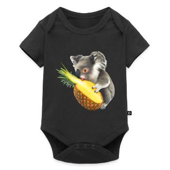Koala et ananas - Body à manches courtes Premium Bébé - noir - Devant