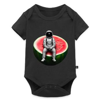 Astronaute sur pastèque - Body à manches courtes Premium Bébé - noir - Devant