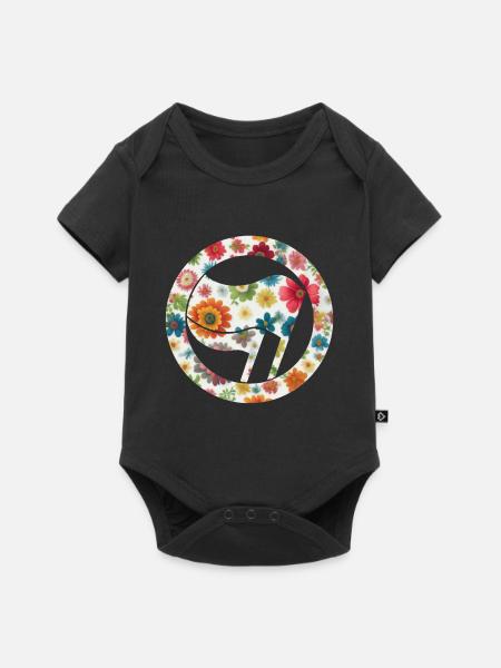 Antifa Blumen Flagge bunt rot - Baby Premium Kurzarmbody - Schwarz