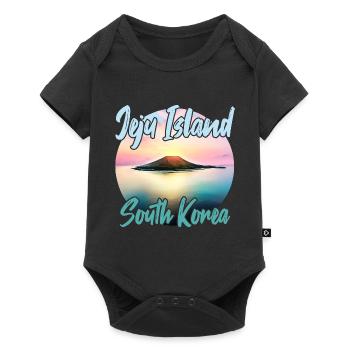 L’île de Jeju au coucher du soleil - Body à manches courtes Premium Bébé - noir - Devant