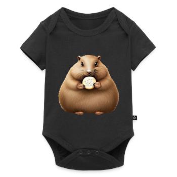 Groundhog with Cracker - Baby Premium short-sleeve bodysuit - black - Front