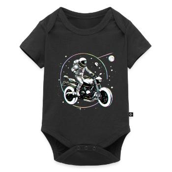 la moto de l'espace - Body à manches courtes Premium Bébé - noir - Devant