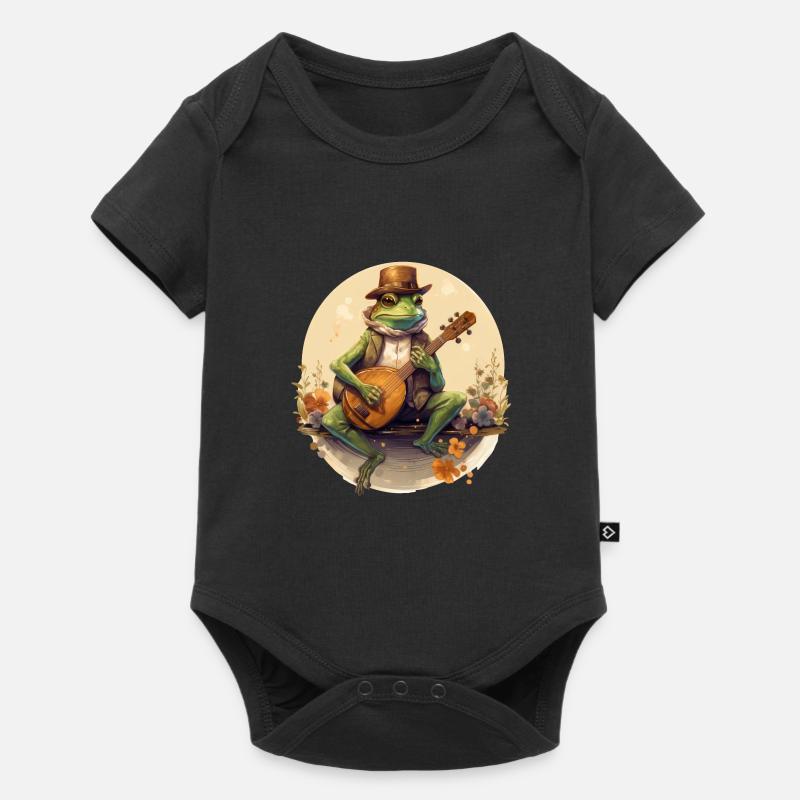 Grenouille Banjo Cottagecore - Body à manches courtes Premium Bébé - noir