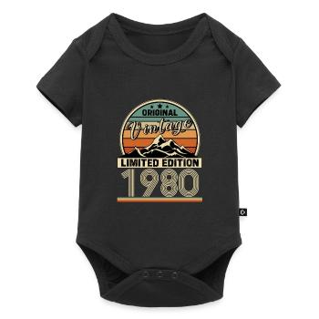 1980 vintage - Body à manches courtes Premium Bébé - noir - Devant