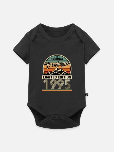 1995 - Baby Premium Kurzarmbody - Schwarz
