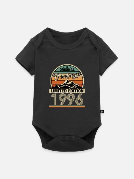1996 - Baby Premium Kurzarmbody - Schwarz