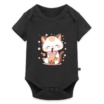 Thé à bulles Chat Neko boba - Body à manches courtes Premium Bébé - noir - Devant