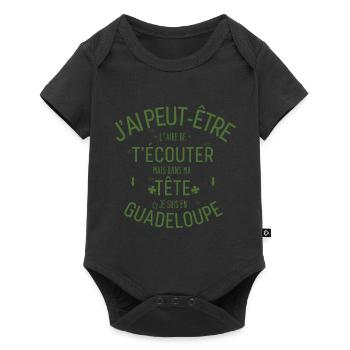 Dans ma Tête je suis En Guadeloupe - Body à manches courtes Premium Bébé - noir - Devant