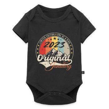 Janvier 2023 Vintage Cadeau Anniversaire Rétro - Body à manches courtes Premium Bébé - noir - Devant