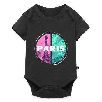 Paris Skyline Tour Eiffel France City Circle - Body à manches courtes Premium Bébé - noir - Devant