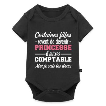 Princesse Comptable - Body à manches courtes Premium Bébé - noir - Devant