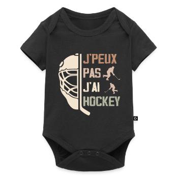 J'peux pas j'ai Hockey Idée cadeau hockey - Body à manches courtes Premium Bébé - noir - Devant